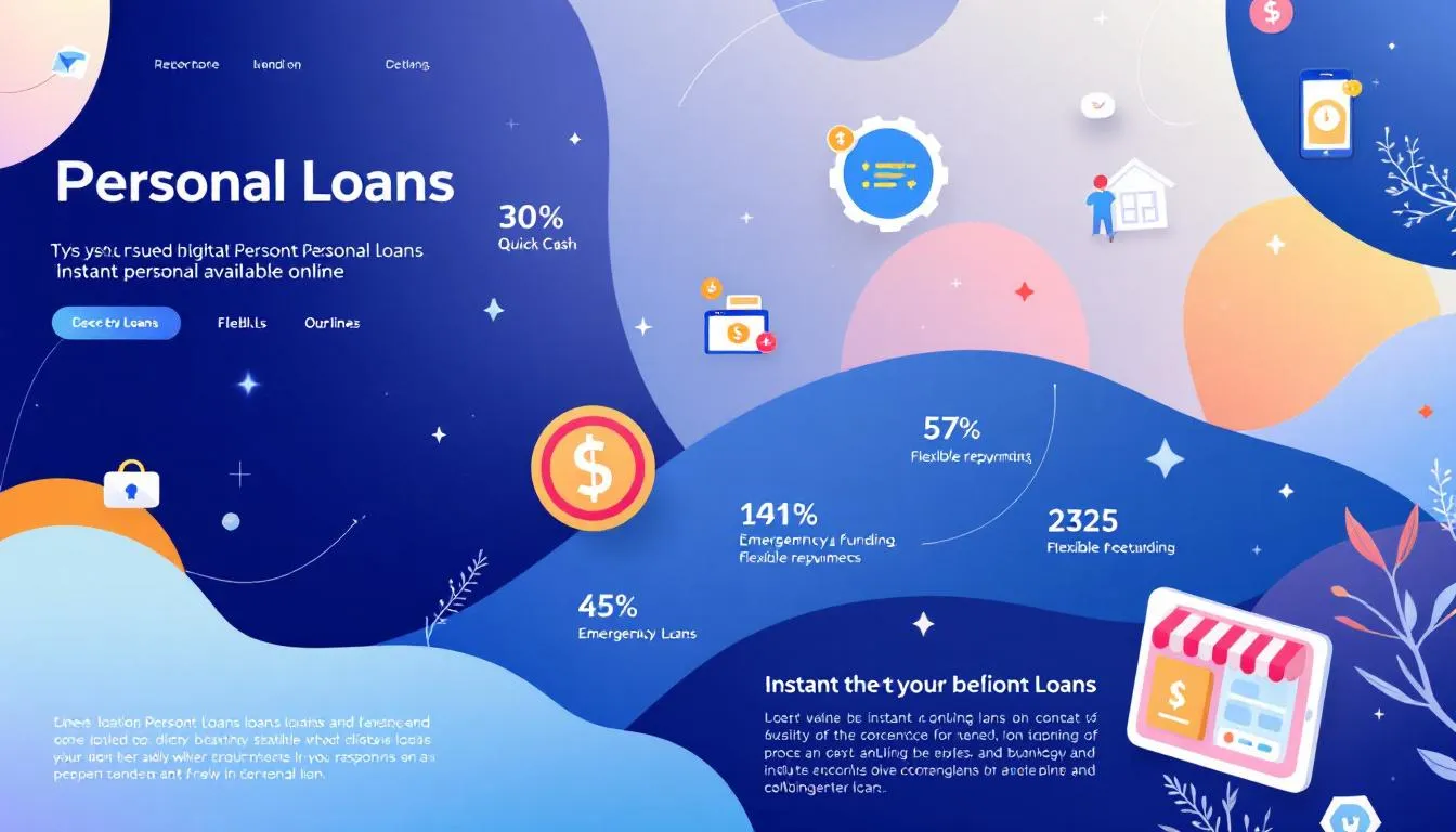 A chart illustrating different types of instant personal loans available online.