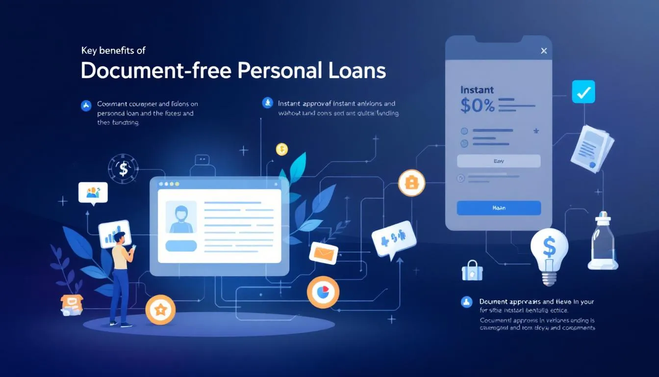 A graphic highlighting the key benefits of document-free personal loans.