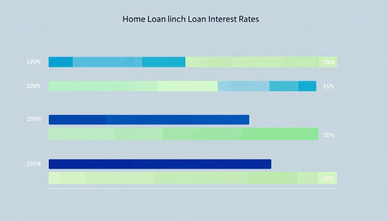 An infographic showing different home loan interest rates.